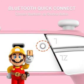 img 2 attached to momen Wireless Pink Pro Controller for Nintendo Switch/Switch Lite - Gamepad Joystick with Motion Vibration Turbo Speed Function and Gyro Axis