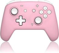 momen wireless pink pro controller for nintendo switch/switch lite - gamepad joystick with motion vibration turbo speed function and gyro axis logo