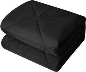 img 1 attached to 🛏️ Casa Logan Ultra-Soft Reversible Microfiber Comforter Set for All Seasons, Twin Size - Easy-Wash Lightweight Bedding in Black