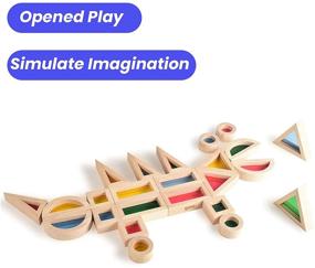 img 3 attached to Vibrant Rainbow Acrylic Blocks: Perfect for Preschoolers