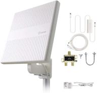 antop 360° outdoor amplified hdtv antenna - 65 mile range, uhf 📺 vhf freeview, 4k 1080p, hd signal booster, support for indoor/outdoor/rv/attic use. dual tv support. logo