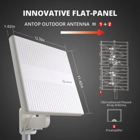 img 2 attached to Antop 360° Outdoor Amplified HDTV Antenna - 65 Mile Range, UHF 📺 VHF Freeview, 4K 1080P, HD Signal Booster, Support for Indoor/Outdoor/RV/Attic Use. Dual TV Support.