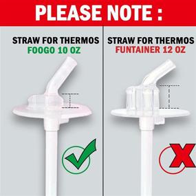 img 3 attached to 🥤 BPA-Free Replacement Straws for 10 oz THERMOS FOOGO Bottle (Model BS535), Includes 4 Kids Straw Replacements, Specifically Designed for Thermos Foogo 10 oz (Model BS535)