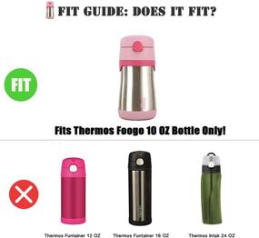 img 2 attached to 🥤 BPA-Free Replacement Straws for 10 oz THERMOS FOOGO Bottle (Model BS535), Includes 4 Kids Straw Replacements, Specifically Designed for Thermos Foogo 10 oz (Model BS535)