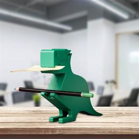 img 2 attached to 🦕 Desktop Note Pad Note Dispenser Dinosaur Memo Holder Pen Holder - Organize and Accessorize with 2 Packs of 200 Blanks!