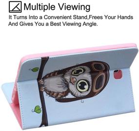 img 1 attached to 🦉 Premium PU Leather Stand Folio Case Cover for Samsung Galaxy Tab S2 8.0 - Brown Owl Design with Card Slots and Note Holder (Compatible with SM-T710 T715)