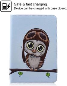 img 2 attached to 🦉 Premium PU Leather Stand Folio Case Cover for Samsung Galaxy Tab S2 8.0 - Brown Owl Design with Card Slots and Note Holder (Compatible with SM-T710 T715)