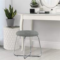 💺 stylish hillsdale regan round backless metal vanity stool with gray velvet upholstered seat logo