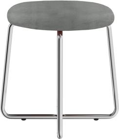 img 2 attached to 💺 Stylish Hillsdale Regan Round Backless Metal Vanity Stool with Gray Velvet Upholstered Seat