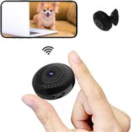 2021 upgraded mini wifi spy camera 1080p: wireless hidden cam with audio and 📷 video recording, live feed, home security, nanny cam, auto night vision, motion activated alarm - black logo