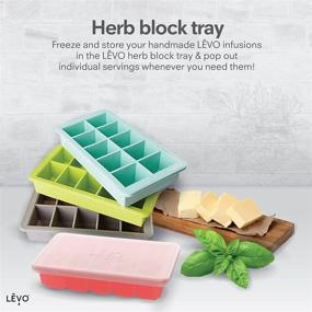 img 3 attached to 🌿 LĒVO Herb Block Tray - Freeze Herbs Safely & Easily with Lid - Extend Infusion Shelf Life - Silicone, BPA Free - Blue