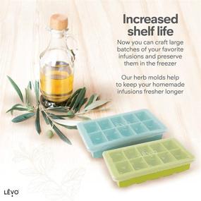 img 2 attached to 🌿 LĒVO Herb Block Tray - Freeze Herbs Safely & Easily with Lid - Extend Infusion Shelf Life - Silicone, BPA Free - Blue