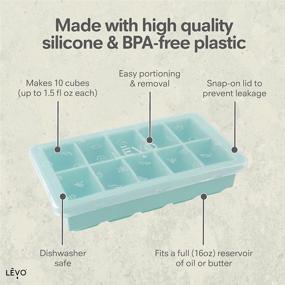 img 1 attached to 🌿 LĒVO Herb Block Tray - Freeze Herbs Safely & Easily with Lid - Extend Infusion Shelf Life - Silicone, BPA Free - Blue