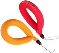 orange & red waterproof camera float wrist strap - luxebell universal foam for gopro hero 8 7 6 5, nikon, olympus, canon, keys, sunglasses, and phones logo