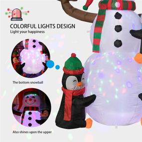 img 2 attached to VIVOHOME 6ft Christmas Inflatable Snowman and Penguins with Colorful Rotating LED Lights - Outdoor Yard Decoration with High SEO