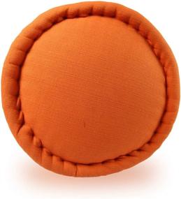 img 4 attached to 🧘 Универсальная 13-дюймовая полушаровидная подушка Авран Капок для пола Zafu для медитации и йоги (Оранжевая) - идеальный средней плотности компаньон.