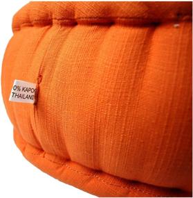 img 2 attached to 🧘 Универсальная 13-дюймовая полушаровидная подушка Авран Капок для пола Zafu для медитации и йоги (Оранжевая) - идеальный средней плотности компаньон.