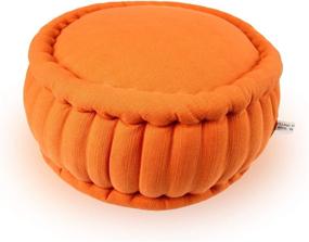img 1 attached to 🧘 Versatile 13 Inch Avran Kapok Floor Round Pouf Zafu Cushion Pillow for Meditation and Yoga (Orange) – The Perfect Medium Firm Companion
