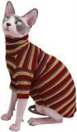 sphynx hairless cat vintage stripes cotton t-shirts – cute and breathable summer pet clothes, round collar sleeveless vest for kitten shirts – perfect apparel for cats & small dogs logo