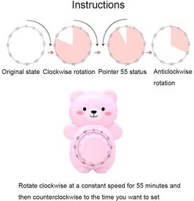 img 1 attached to 🐻 Cute Kitchen Timer, Caliamary Bear Mechanical Timer, Mini 55 Mins Animal Timer for Baking Cooking - Pink