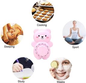 img 3 attached to 🐻 Cute Kitchen Timer, Caliamary Bear Mechanical Timer, Mini 55 Mins Animal Timer for Baking Cooking - Pink