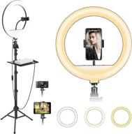 📸 12-inch dimmable led ring light with adjustable 67-inch tripod for youtube, tiktok, makeup, photography, live streaming, vlogging, phone, and ipad logo