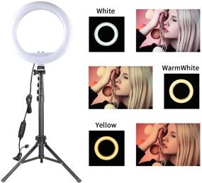 img 2 attached to 📸 12-Inch Dimmable LED Ring Light with Adjustable 67-Inch Tripod for YouTube, TikTok, Makeup, Photography, Live Streaming, Vlogging, Phone, and iPad