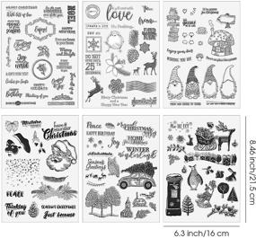 img 3 attached to Christmas Clear Silicone Stamps Set - 6 Sheets of Decorative Xmas Theme 🎄 Santa, Deer, Winter Wonderland Designs for DIY Card Making, Scrapbooking, and Photo Albums (Cute Style)