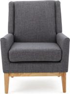 🪑 stylish and comfortable christopher knight home aurla fabric accent chair, light grey логотип