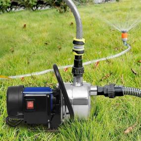 img 3 attached to Electric Water Transfer Pump - 1.6 HP Stainless Steel Shallow Well Garden Lawn Sprinkling Pump for Irrigation and Booster