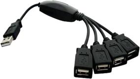 img 1 attached to 💻 High Speed USB 2.0 Hub with 4 Ports, in Black