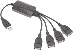 img 2 attached to 💻 High Speed USB 2.0 Hub with 4 Ports, in Black