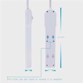 img 2 attached to 💡 Белая КМЦ розетка-удлинитель с 6 розетками, 2 штуки в комплекте, с защитой от перегрузки, кабель длиной 4 фута, оценка 900 Джоулей