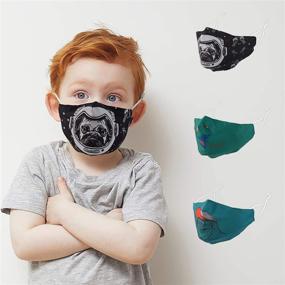img 4 attached to 👶 KC Cubs Kids Face Mask 3-Pack: Washable & Safe 2 Layer Cotton Masks for Boys and Girls - Occupational Health & Safety Products