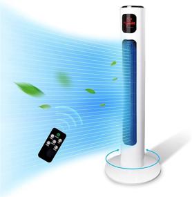 img 4 attached to 🌬️ Tower Fan with Remote Control, 90° Oscillating Bladeless Fan, 38 Inch, Quiet Operation with 3 Speeds, Large LED Display, 12-Hour Timer, 3 Modes, White Indoor Floor Fans for Home Bedroom Office Room