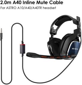 img 3 attached to 🎧 Кабель высокого качества для замены Astro A10 A40 - кабель длиной 2,0 м с функцией отключения для игровых наушников - совместим с Xbox One, контроллером PS4 - удлинительный кабель для аудио наушников - 6,5 футов - черный.