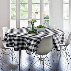 img 1 attached to 🍽️ Inch Checkered Round Tablecloth by Hiasan