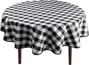 img 4 attached to 🍽️ Inch Checkered Round Tablecloth by Hiasan