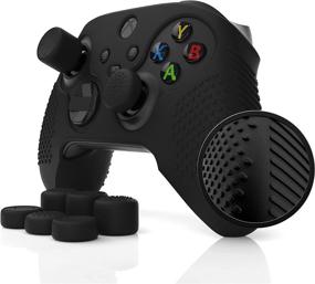img 4 attached to Foamy Lizard Series Pro Controller Skin for Xbox Series X & S - Ergonomic Soft Silicone Rubber Gel Grip Case with Anti-Slip Studded Texture, 1 Cover + 8 Raised Thumb Grip Caps (NOT for Elite 1/2) - Black