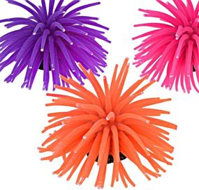 img 1 attached to Assorted Color Artificial Sea Anemone Ornaments - Set of 5 for Aquarium Fish Tanks - Cosmos Decorations