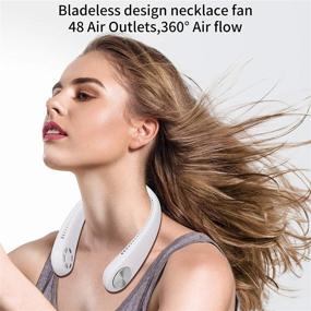 img 4 attached to 🌬️ Hassle-Free, Hands-Free Cooling with Leafless USB Hanging Neck Fans - Rechargeable, Portable & Comfortable!