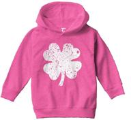 charming distressed four leaf clover: irish luck toddler/youth fleece hoodie logo