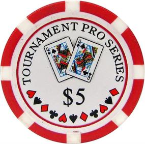 img 1 attached to 🎰 High-Quality Tournament Pro Series Red Poker Chips (Set of 50) by Phil Hellmuth Junior – Trademark Poker