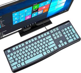 img 4 attached to Ultra Thin Keyboard Cover Skin Compatible With Logitech MK120 K120 Keyboard