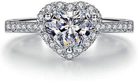 img 4 attached to 💍 S925 Sterling Silver CZ Ring | High-End Simulated Heart-Shaped Diamond Wedding or Engagement Ring for Women | Luxury Jewelry