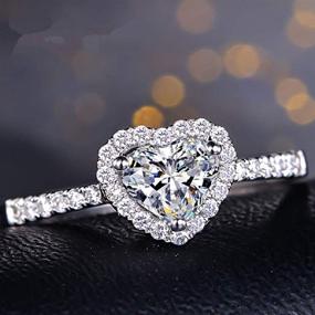 img 1 attached to 💍 S925 Sterling Silver CZ Ring | High-End Simulated Heart-Shaped Diamond Wedding or Engagement Ring for Women | Luxury Jewelry