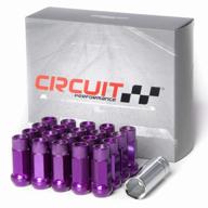 circuit performance forged steel extended open end hex lug nut for custom wheels: 12x1.5 purple - set of 20 + tool logo