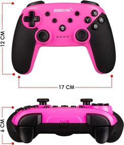img 2 attached to 🎮 EVO Retro Wireless Bluetooth Pro Controller for Nintendo Switch/PC with Gyro Axis, Turbo Buttons (Pink)