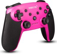 🎮 evo retro wireless bluetooth pro controller for nintendo switch/pc with gyro axis, turbo buttons (pink) logo