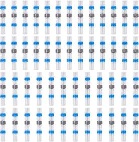 img 4 attached to Eagles 50pcs Waterproof Solder Seal Wire Connectors - Heat Shrink Butt Connector with Soldering Sleeve for Marine and Automotive Use, Blue